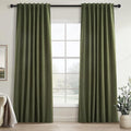 Topfinel Dark Olive Green Blackout Curtains 96 Inch Long 2 Panels Set with Hook,Back Tab Pinch Pleated Drapes for Track System,Darkening Modern Window Curtains for Bedroom,- Loden/Olive Forest 52x96