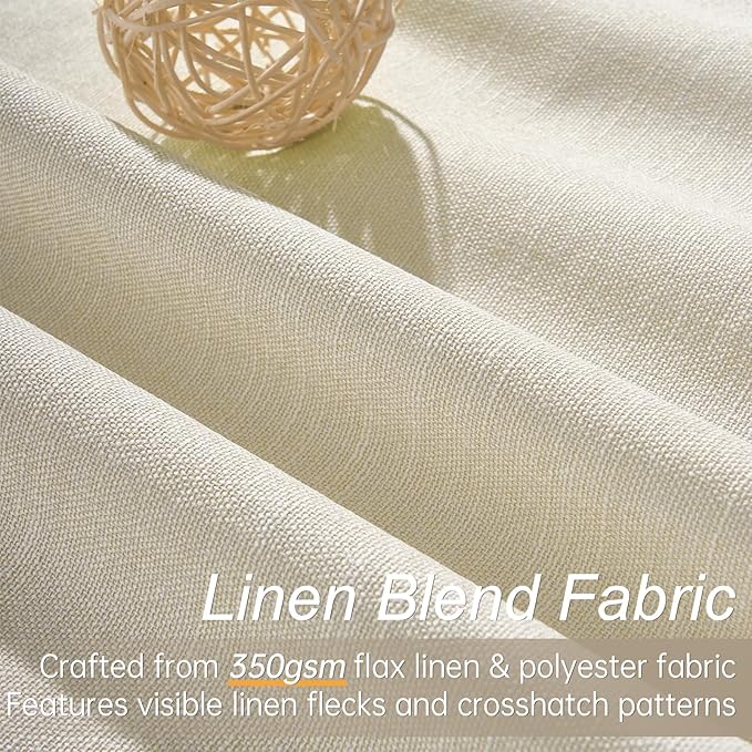 Topfinel 54 Inch Long Blackout Tiers Curtains for Small Window Cream Colored Custom Short Curtain Drapes for Livingroom Bedroom Thermal Insulated Linen Cafe Drapes 2 Panels (W52 xL54) Cream Ivory