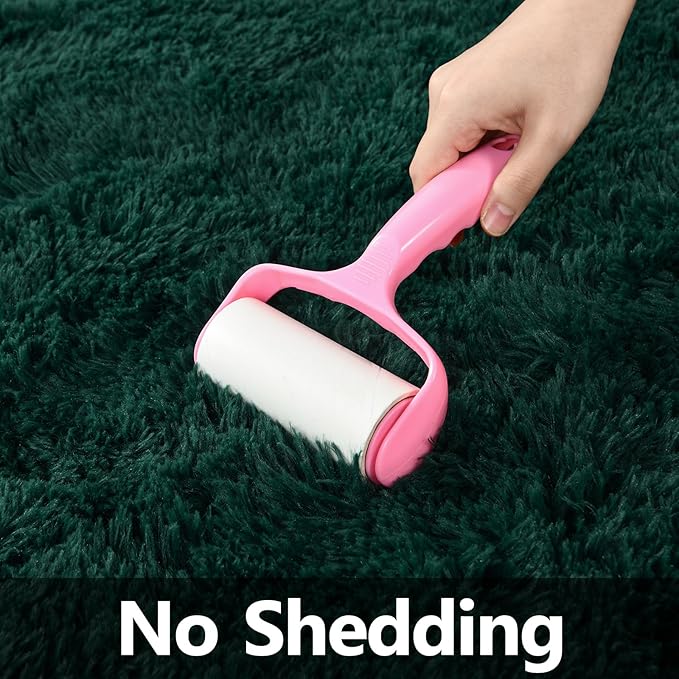 Deerhoo Large Shag Area Rugs 8 x 10, Plush Fuzzy Rugs for Living Room, Ultra Soft Fluffy Furry Rug for Bedroom, Indoor Carpet Nursery Rugs for Kids Room Home Decor, Deep Green