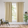RYB HOME Bedroom Blackout Curtains 54 inches Long, 100% Blackout Thermal Insulated Noise Reducing Curtains for Living Room Nursury, 42 inches Wide by 54 inches Long, Biscotti Beige