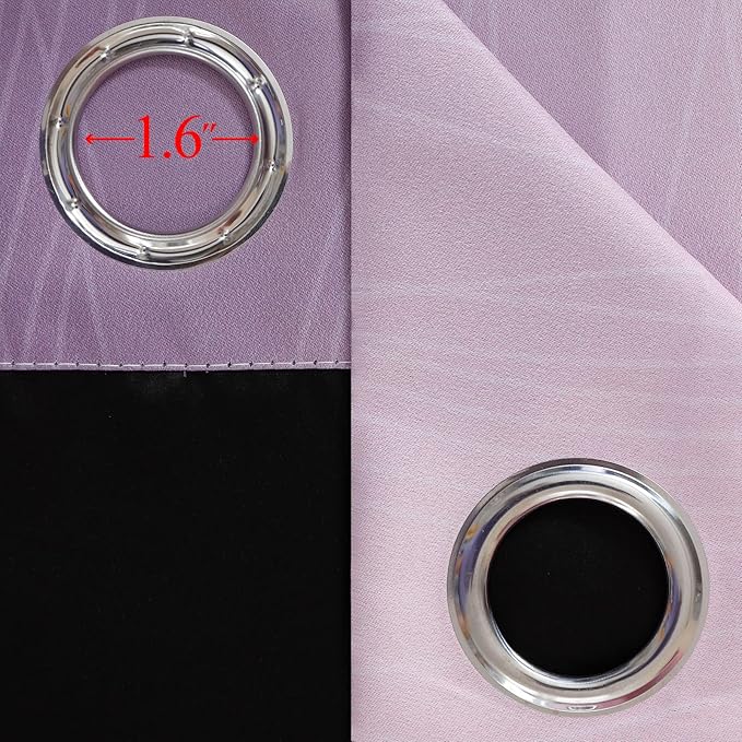 Ombre Pink and Purple Blackout Curtains 84 Inches Long, Full Room Darkening Curtains for Bedroom, Completely Light Blocking Grommet Thermal Insulated Gradient Drapes for Kids Room,42x84 Inch, 2 Panels