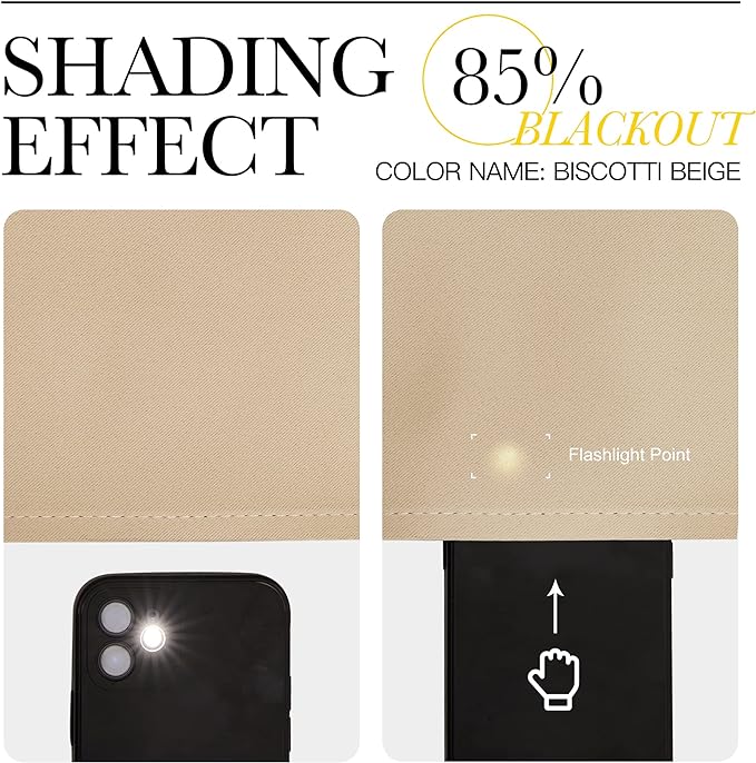 NICETOWN Blackout Curtain Panels for Bedroom, 2 Panels, W52 x L60-inch, Biscotti Beige, Thermal Insulated Grommet Top Blackout Draperies and Drapes for Basement