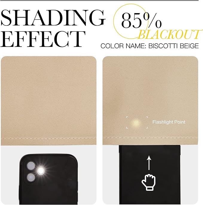 NICETOWN Thermal Room Darkening Draperies Curtains, Thermal Insulated Grommet Room Darkening Drape Panels for Bedroom (Biscotti Beige, 2 Panels, W42 x L72 -Inch)