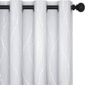 Deconovo Room Darkening Curtains for Living Room, Thermal Insulated Noise‑Reducing Drapes, Wave Dots Foil Print, 52 x 84 Inch Length, 2 Panels, Machine‑Washable Privacy Window Curtain for Bedroom