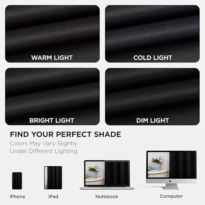 Joydeco Blackout Curtains for Bedroom 120 Inch Long 2 Panels, Room Darkening Grommet Drapes, Thermal Insulated Black Out Drapes, Black Curtains for Living Room