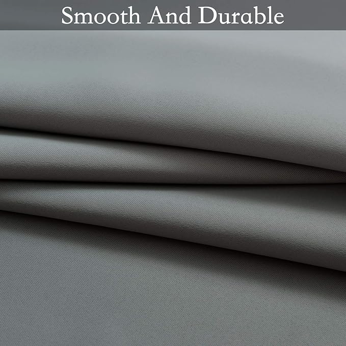 SimpleHome Ombre Room Darkening Curtains 63 inch Long for Bedroom,Gradient Grey White to Gray Light Blocking Thermal Insulated Grommet Curtains Window Drapes for Living Room,2 Panels, 52x63 inches