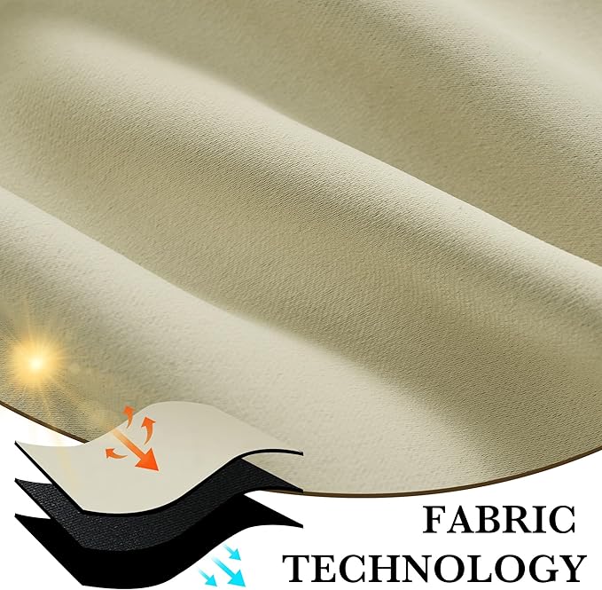 RYB HOME 100% Blackout Short Curtains for Small Window, Thermal Insulated Total Room Darkening Noise Reducing Curtains for Basement Bathroom RV Cars, 29 inches Wide by 36 inches Long, Beige
