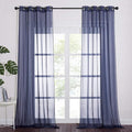 NICETOWN Dark Blue Sheer Curtains for Bedroom, Grommet Light Filtering Soft & Airy Elegant Window Treatment Lightweight for Living Room/Farmhouse, W54 x L90, 2 Panels