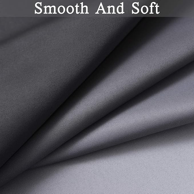 SimpleHome Ombre Room Darkening Curtains for Boys Bedroom, Gradient Grey White to Black Light Blocking Thermal Insulated Grommet Window Curtain for Living Room,1 Panel, 52x84 inches