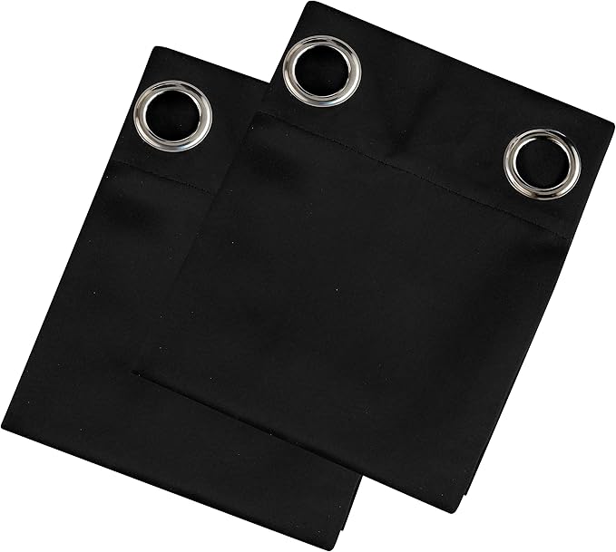 LEMOMO Black Thermal Blackout Curtains/42 x 84 Inch/Set of 2 Panels Room Darkening Curtains for Bedroom