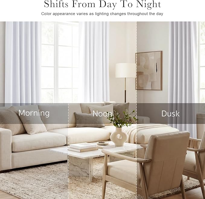 PONY DANCE Room Darkening Curtains for Small Winow Lower Portion Decor Energy Saving Drapes for Kitchen Bedroom Bathroom Downstairs Window RV Curtains, W 34 x L 36, Pure White, 2 Panels