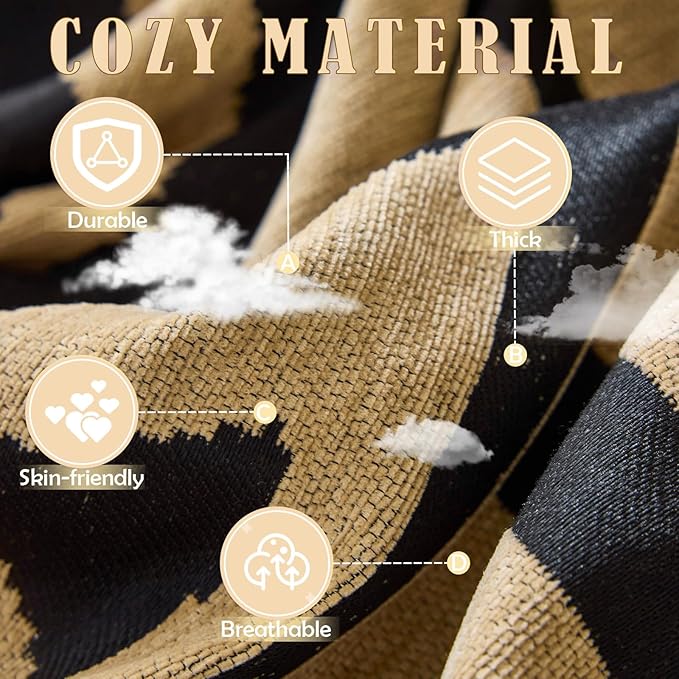 HANDONTIME Boho Geometric Couch Covers for Sofa Pet Friendly Taupe and Black Sofa Covers Washable Chenille Couch Blanket Cover for 1 2 Cushion Couches Pet Protector Furniture Cover Soft, 71" X 102"