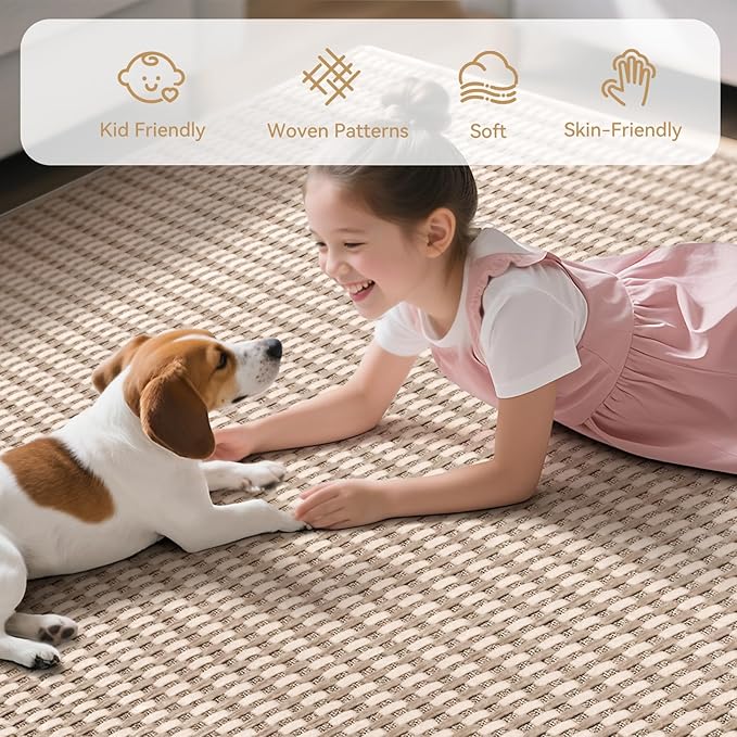 YDKGL Boho 2x5 ft Hallway Runners Rug Woven Washable Long Kitchen Runner Mat Rugs Non Slip, Soft Entryway Laundry Hall Runner Floor Carpet for Indoor Backdoor Bedroom Kitchen Living Room, Brown