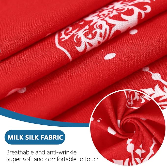 hyha Printed Couch Cushion Covers, Floral Sofa Covers Washable for 3 Cushion Couch, Stretch Pattern Outdoor Cushion Covers for Patio Furniture with Elastic Bottom(3 Packs, Snowflake Bell)