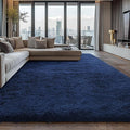 Shag Area Rugs for Bedroom Living Room,6X9 Ultra Soft Fluffy Area Rugs for Dorm, Indoor Carpet Nursery Rugs for Kids Girls Room Home Decor,Navy Blue