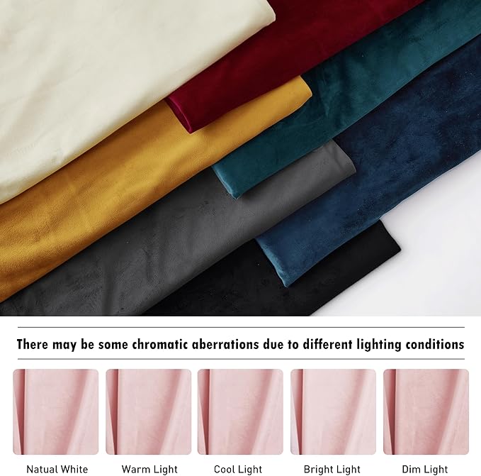 RYB HOME Pink Velvet Curtains 96 inches, Back Tab Soft Fabric Room Darkening Thermal Insulated Luxurious Home Decor Curtains for Living Room Bedroom, W 52" x L 96", 2 Panels Set