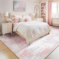 Washable Area Rugs 6'x8' Non-Slip Modern Abstract Soft for Living Room Entryway Bedroom Nursery, Print Pattern, Grey Pink
