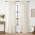Modern Linen Curtains 108 Inches Long for Living Room Light Filtering Semi Sheer Curtain Back Tab Neutral Luxury Modern Farmhouse Decor Floor to Ceiling High Window for Bedroom 52x108, 2 Panels