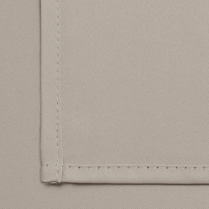 Yakamok Blackout Curtains Room Darkening Thermal Insulated Window Panels,Solid Grommet Top Drapes for Bedroom/Living Room(70Wx84L, Natural, 2 Panels)
