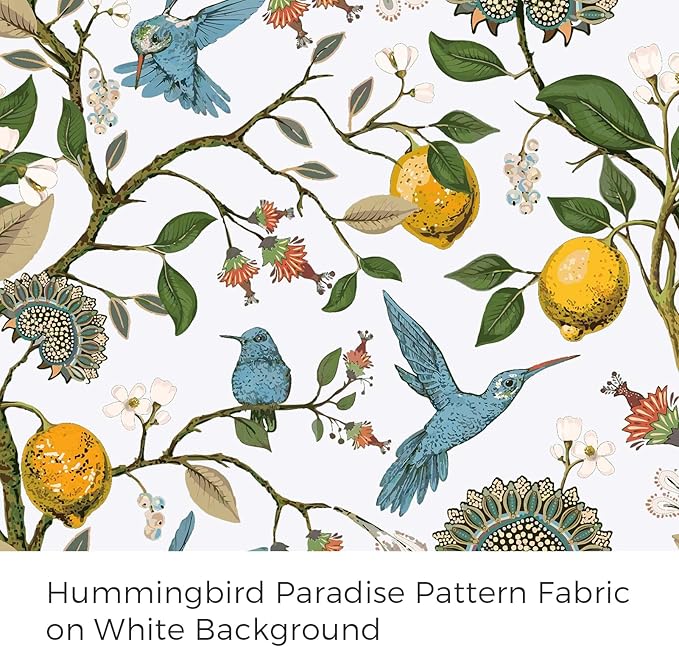 Topfinel Floral Curtains & Drapes Coquette Winter Blackout Elegant Vintage Farmhouse Country Hummingbird Patterned Grommet Curtains for Dining Living Room Sliding Glass 2 Panels 96 inch Long