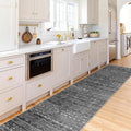 Moroccan Washable Hallway Runner Rug - 2'6"x12' Kitchen Rugs for Living Room Bedroom with Non Slip Floor Carpet Soft Low Pile Floor Mat Thin Hallway Runner Rug 2'6"x12' Black