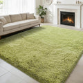 8x10 Fluffy Area Rugs for Living Room,Shag Area Rug for Bedroom,Grass Green Soft Fuzzy Rug Non-Shedding Indoor Plush Carpet for Kids Bedroom Nursery Home Decor