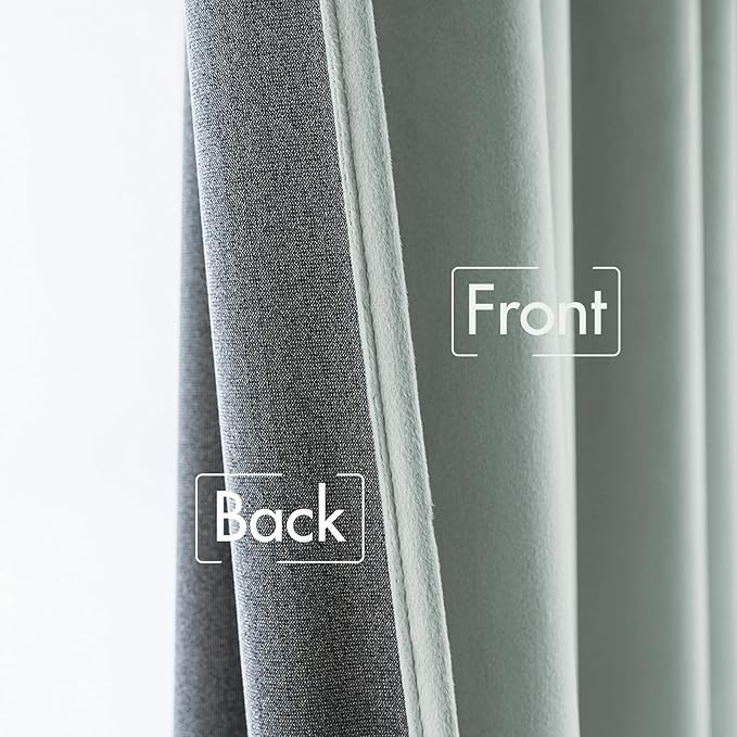 MIULEE Velvet Curtains 84 inches - Luxury Curtains for Bedroom Living Room Room Darkening Thermal Insulated Super Soft Window Drapes Rod Pocket & Back Tab, Misty Blue, W52 x L84 inches, 2 Panels