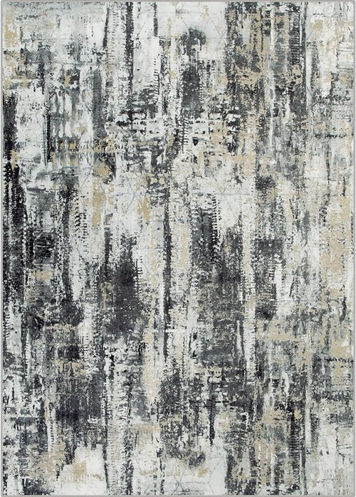 5x7 Area Rugs Washable Rug: Modern Abstract Living Room Rug Soft Anti-Skid Thin Carpet Indoor Floor Non-Shedding Carpets for Bedroom Dining Room Farmhouse Nursery Home Office Black Grey Gold