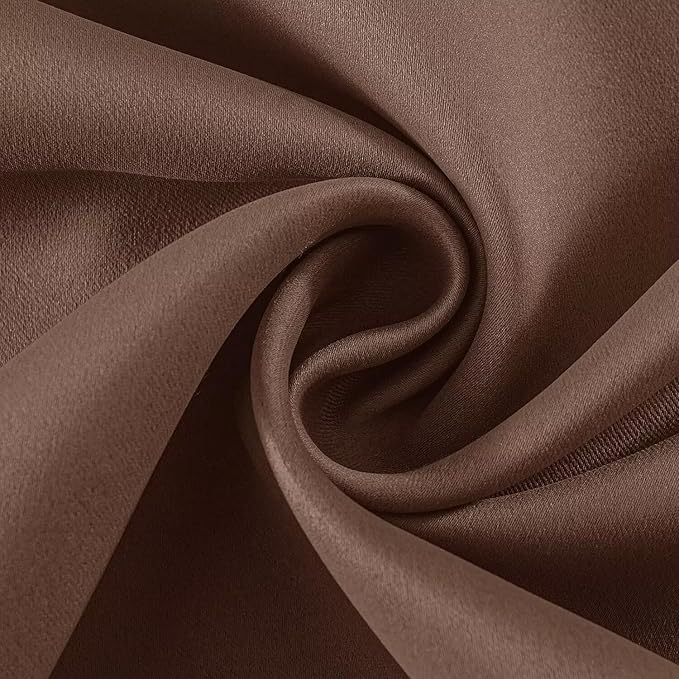 Joydeco Blackout Curtains 72 Inch Length 2 Panels Set, Thermal Insulated Long Curtains& Drapes 2 Burg, Room Darkening Grommet Drapes for Living Room Bedroom Window (W52 x L72 Inch, Brown)