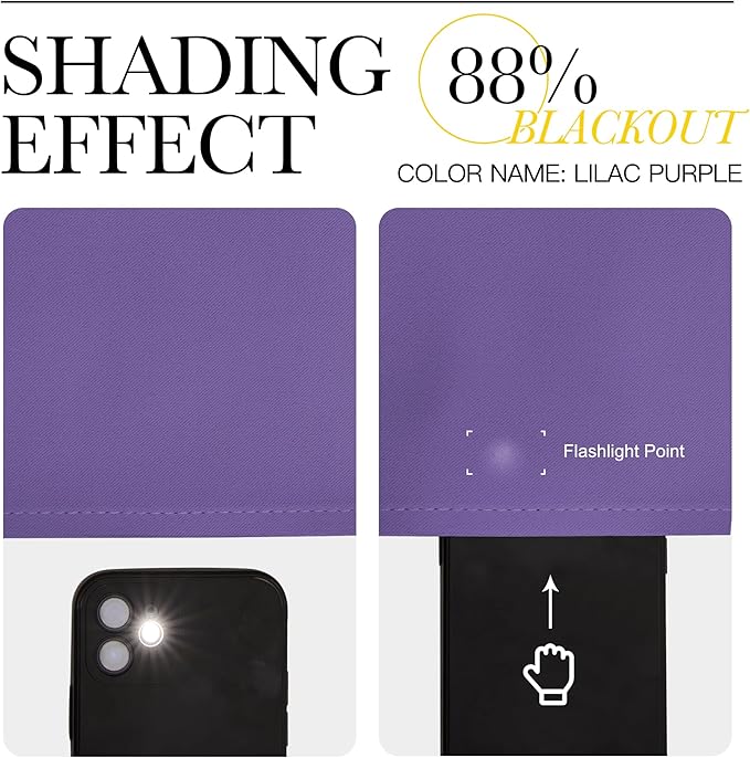 NICETOWN Living Room Curtains, Blackout Draperies, Lilac Purple, 1 Pair, 70 x 84-inch, Home Decorations Thermal Insulated Solid Rod Pocket Blackout Drapes for Cafe