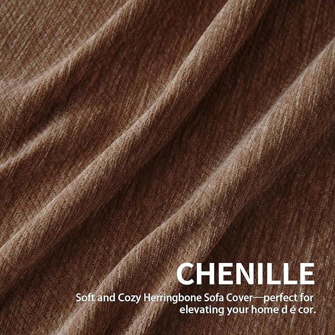 Couch Cover for Dogs, Boho Sofa Covers for 3 Cushion Couch, Chenille Sofa Slipcover for Pets Washable, L-Shape Sectional Couch Loveseat Cover Soft Throw Blankets with Tassels(71x134,Coffee)