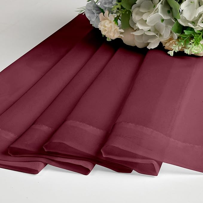 Aiyufeng Burgundy Sheer Curtains for Bedroom - Beautiful Semi Sheer Curtains Privacy for Bedroom Bathroom Kitchen Dining Office Window, 40 Wide x 54 inches Long, 2 Pcs