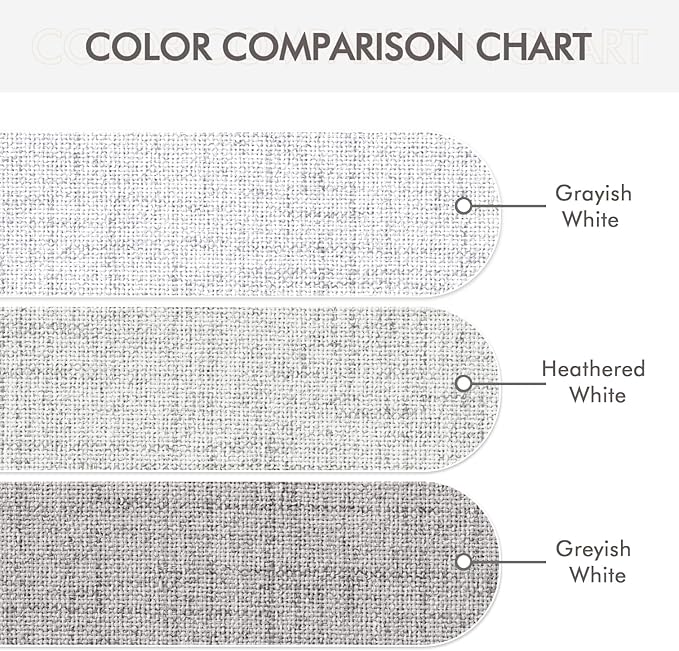 MIULEE Linen Textured Curtains Solid 100% Blackout for Bedroom Thermal Insulated Heathered White Grommet Room Darkening Curtains & Drapes Luxury Decor for Living Room Nursery 52 x 72 Inch (2 Panels)