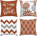 Hexagram Geometric Burnt Orange Pillow Covers 20x20 Set of 4, Decorative Outdoor Boho Modern Throw Pillow Covers, Home Sweet Home Farmhouse Cushion Case for Couch Sofa Bedroom Indoor Decor(No Insert)