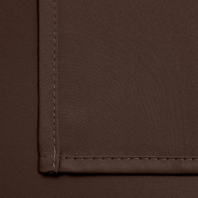 Yakamok Blackout Curtains Room Darkening Thermal Insulated Window Panels,Solid Grommet Top Drapes for Bedroom/Living Room(42Wx84L, Chocolate Brown, 2 Panels)