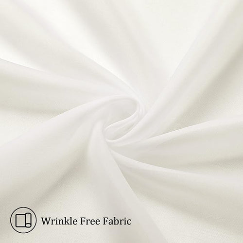Aiyufeng Ivory Sheer Curtains for Living Room 45 inch Length 2 Panels Set, Rod Pocket Semitransparent Balance Privacy & Light Vertical Sheer Drapes for Bedroom, W40 x L45