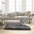 Ashler faux fur rug, Fluffy Shaggy Area Rug Ultra Soft 2.2 x 4 Feet Rectangle Fur Rug, Black Fuzzy Rug Machine Washable Shag Rug, Nursery Decor Throw Rugs for Bedroom, kids room, Living Room
