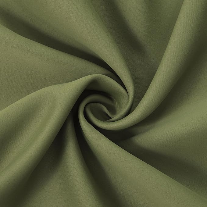 LEMOMO Blackout Curtains 38 x 84 inch/Olive Green Curtains Set of 2 Panels/Thermal Insulated Room Darkening Bedroom Curtains