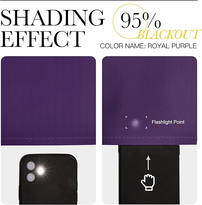 NICETOWN Kitchen Curtains, Short Blackout Curtains & Drapes, Home Decoration Window Treatment Cafe Curtain Panels with Rod Pocket (Royal Purple, 34-inch Wide x 54-inch Long, 2 Panels)