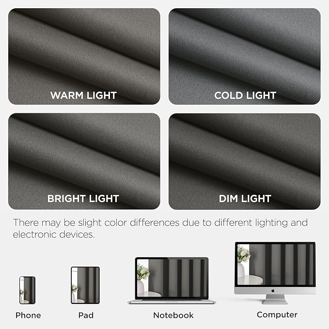 Joydeco Blackout Door Curtain for Doorway Privacy 90 Inches Long, Grommet Closet Curtain for Open Closet, Room Divider for Bedroom Living Room (Light Grey, 52Wx90L, 1 Panel)