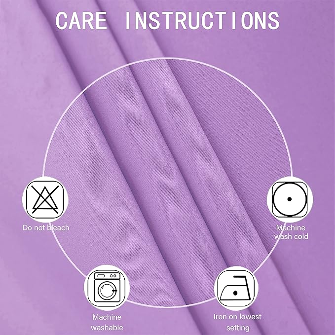 LEMOMO Lavender Blackout Curtains 66 x 63 Inch Length/Set of 2 Curtain Panels/Thermal Insulated Room Darkening Blackout Curtains for Bedroom