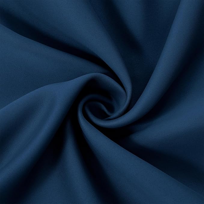 LEMOMO Navy Blue Blackout Curtains 42 x 63 Inch Length/Set of 2 Curtain Panels/Thermal Insulated Room Darkening Blackout Curtains for Bedroom