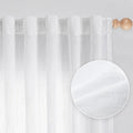 MYSKY HOME Floor to Ceiling Curtains 102 Inches White Sheer Window Drapes 2 Panel Sets Back Tab Draperies Linen Look Boho Fabric, Soft Cotton Blend Light Filtering for Living Room