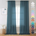 OVZME 2 Panels Sheer Dusty Blue Window Curtain 96" Length for Bedroom, Top Rod Pocket Design Light Filtering Panles for Living Room, 42W x 96L