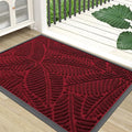 Colorxy Waterproof Doormat, Sturdy Natural Rubber Front Indoor Mat, Non Slip Low Profile Indoor Outdoor Door Mats, Stain and Fade Resistant Floor Mat, Easy Clean Patio Entry Mat, 59''x23'', Burgundy