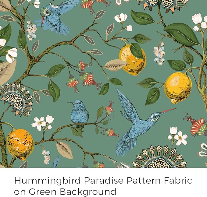 Topfinel Sage Green Small Kitchen Curtains 36 Inch Watercolor Botanical Floral Hummingbird Grommet Thermal Insulating Tier Curtains, for Camper Window Cafe Basement Bathroom Dinning Room,2 Pieces