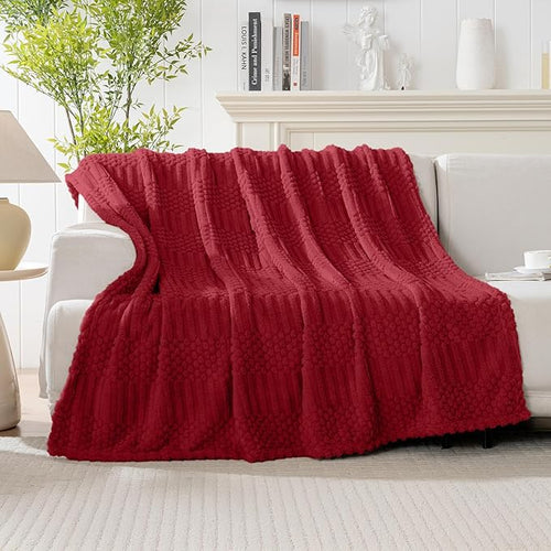 50x70 Inch Red Throw Blanket - Soft & Fluffy Fleece, Cute & Aesthetic, Perfect for Sofa, Couch, Chair, Bed, Living Room & Bedroom, All-Season Use, Plush & Cozy Decorative Blanket