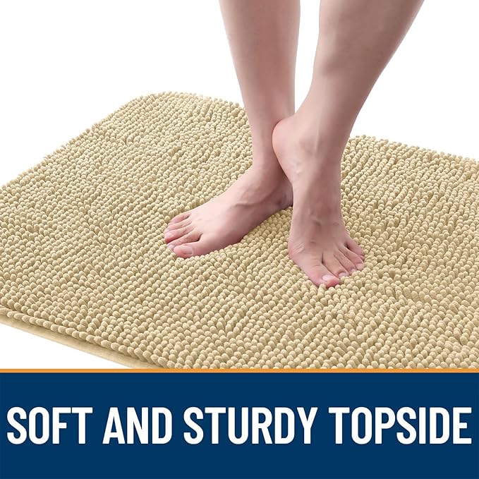 OLANLY Dog Door Mat for Muddy Paws 70x24, Absorbs Moisture and Dirt, Absorbent Non-Slip Washable Doormat, Quick Dry Chenille Mud Mat for Dogs, Entry Indoor Entryway Carpet for Inside Floor, Sand