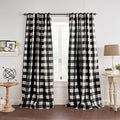 Elrene Home Fashions Farmhouse Living Grainger Buffalo-Check Room Darkening Window Curtain, Living Room and Bedroom Drape with Rod Pocket Tabs, 52" x 108", Black, 1 Panel