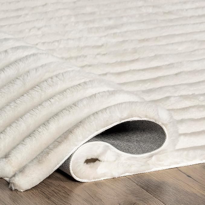 Nuloom SuperiorWash Collection Kai Off-White, 6' x 9', Fluffy and Cozy, High Traffic, Stain Resistant, Easy Clean, Durable Washable Area Rug for Bedroom, Living Room, Dining, Den, Foyer, Entryway